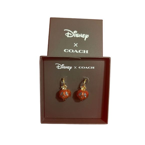 NWT Coach x Disney Poison Apple Huggie Earrings Snow White Disney Villains - Picture 3 of 5